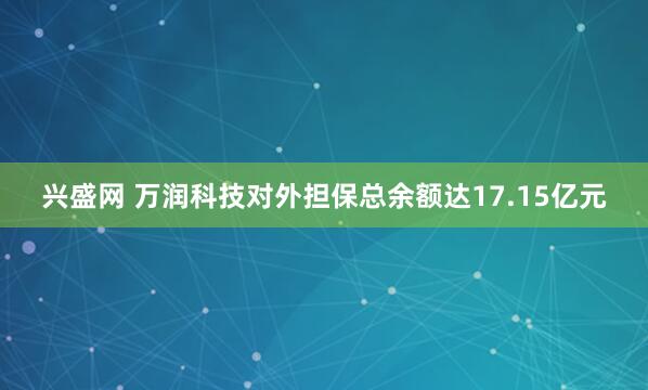 兴盛网 万润科技对外担保总余额达17.15亿元
